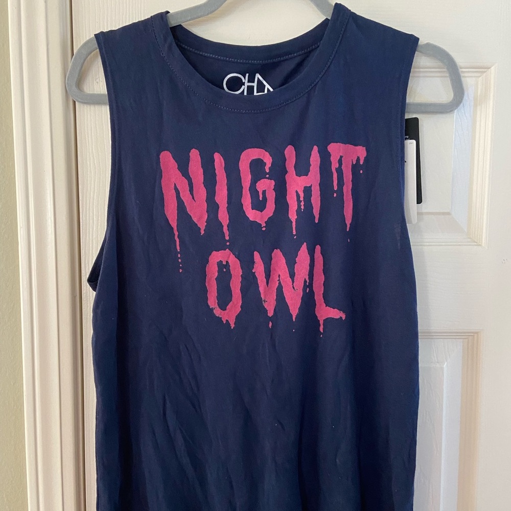 BNWT Night Owl Muscle Tank Size Large